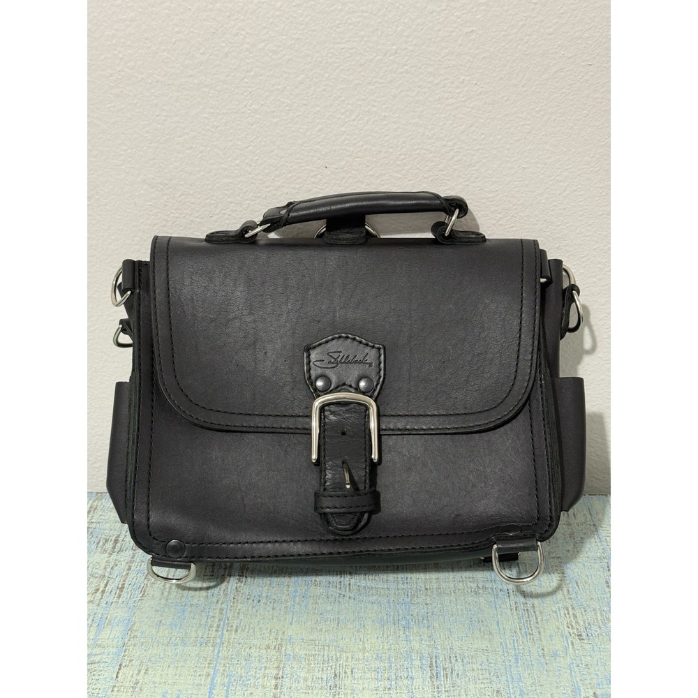 Saddleback leather Large Rounded Satchel - Black Older Script Logo